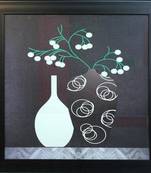 Abstract Pot Theme Satin Matt Texture Framed UV Art Print