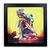 Colorful Resting Buddha on Knee Design Satin Matt Texture Framed UV Art Print
