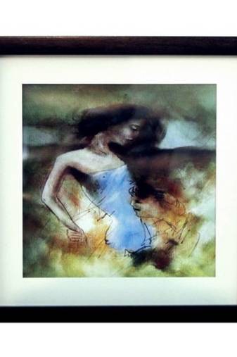 Love Scene Satin Matt Texture Framed UV Art Print