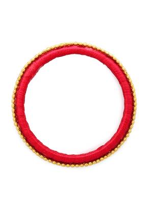 Girls Red Beads/ Stone Chain Silk Thread Bangle 2