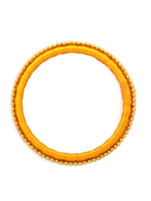 Girls Gold Beads/ Stone Chain Silk Thread Bangle 2