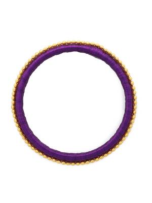 Girls Purple Beads/ Stone Chain Silk Thread Bangle 2
