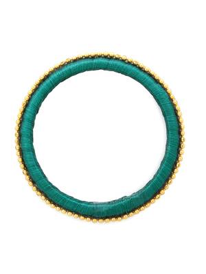 Girls Green Beads/ Stone Chain Silk Thread Bangle 2