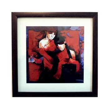 Abstract Love Scene Satin Matt Texture Framed UV Art Print 1