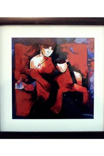 Abstract Love Scene Satin Matt Texture Framed UV Art Print