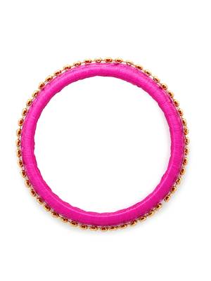 Girls Pink Stone/ Beads Chain Silk Thread Bangle 2