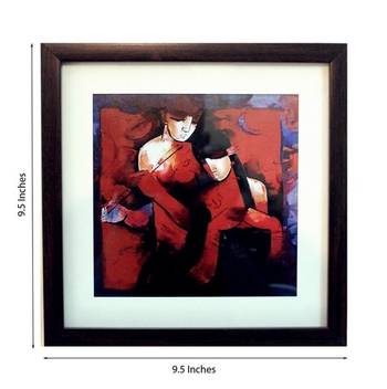 Abstract Love Scene Satin Matt Texture Framed UV Art Print 2