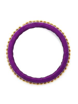 Girls Purple Stone/ Beads Chain Silk Thread Bangle 2