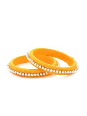 Girls Gold Pearl Chain Silk Thread Bangle 1