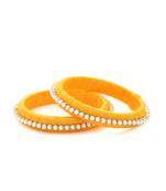 Girls Gold Pearl Chain Silk Thread Bangle