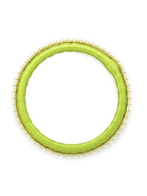 Girls Green Pearl Chain Silk Thread Bangle 2