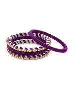 Girls Purple Stone Chain Wrapped with Silk Thread Bangle