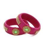 Girls Pink Stone Chain / Beads Silk Thread Bangle