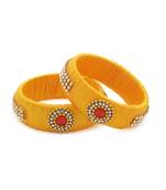 Girls Gold Stone Chain / Beads Silk Thread Bangle