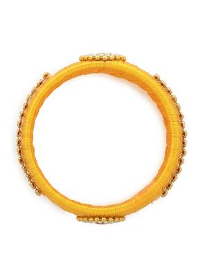 Girls Gold Stone Chain / Beads Silk Thread Bangle 2