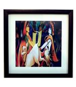 Radha Krishna Satin Matt Texture Framed UV Art Print