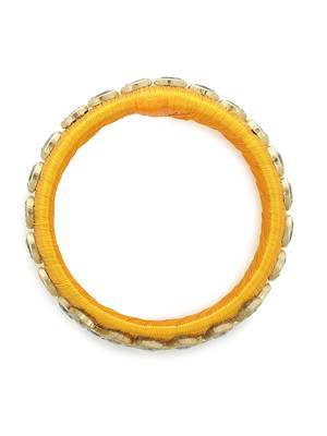 Girls Gold Kundan Stone Silk Thread Bangle 2