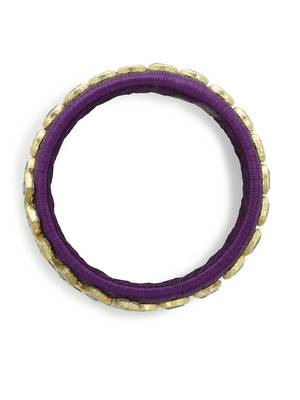 Girls Purple Kundan Stone Silk Thread Bangle 2