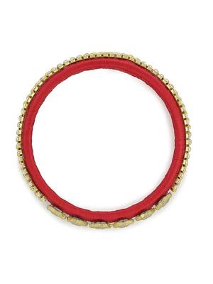 Girls Red Kundan Stone Silk Thread Bangle 2