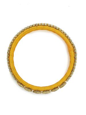 Girls Gold Kundan Stone Silk Thread Bangle 2