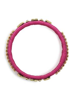 Girls Pink Kundan Stone Silk Thread Bangle 2