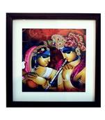 Radha Krishna Satin Matt Texture Framed UV Art Print