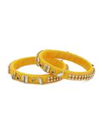 Girls Gold Kundan Stone Silk Thread Bangle