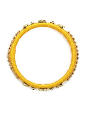 Girls Gold Kundan Stone Silk Thread Bangle 2