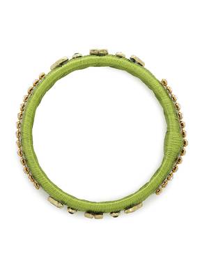 Girls Green Kundan Stone Silk Thread Bangle 2