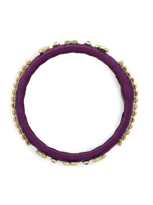 Girls Purple Kundan Stone Silk Thread Bangle 2