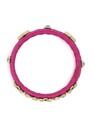 Girls Pink Kundan Stone Silk Thread Bangle 2