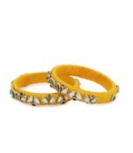 Girls Gold Kundan Stone Silk Thread Bangle