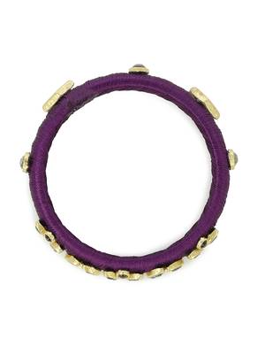 Girls Purple Kundan Stone Silk Thread Bangle 2