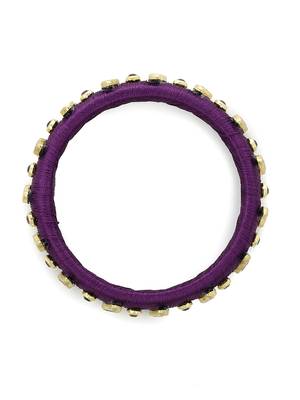 Girls Purple Kundan Stone Silk Thread Bangle 2