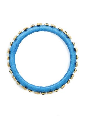 Girls Blue Kundan Stone Silk Thread Bangle 2