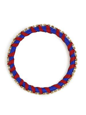 Girls Red Stone Chain wrapped with Silk Thread Bangle 2