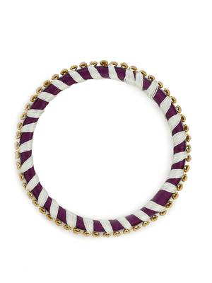 Girls Purple Stone Chain wrapped with Silk Thread Bangle 2
