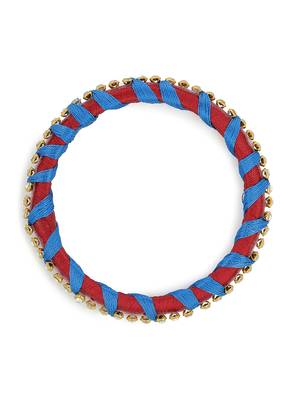 Girls Blue Stone Chain wrapped with Silk Thread Bangle 2