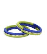 Girls Green Stone Chain double color Silk Thread Bangle
