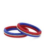 Girls Red Stone Chain double color Silk Thread Bangle