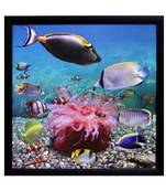 3D Sea Life view Design Satin Matt Texture Framed UV Art Print