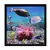 3D Sea Life view Design Satin Matt Texture Framed UV Art Print