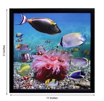 3D Sea Life view Design Satin Matt Texture Framed UV Art Print 2