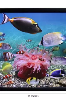3D Sea Life view Design Satin Matt Texture Framed UV Art Print