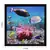 3D Sea Life view Design Satin Matt Texture Framed UV Art Print
