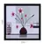 Abstract Pot and Flower Theme Satin Matt Texture Framed UV Art Print