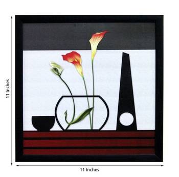 Abstract Flowers Theme Satin Matt Texture Framed UV Art Print 2