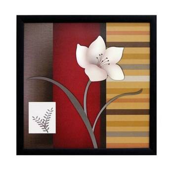 Abstract Flower Theme Satin Matt Texture Framed UV Art Print 1