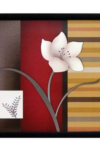 Abstract Flower Theme Satin Matt Texture Framed UV Art Print