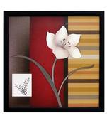 Abstract Flower Theme Satin Matt Texture Framed UV Art Print